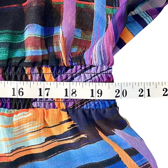 Lane Bryant Top Size 18/20 Babydoll Sheer Cross Over Front Elasticized Waist EUC - Picture 10 of 12